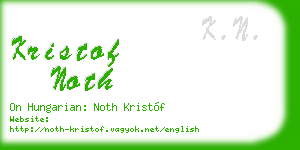 kristof noth business card